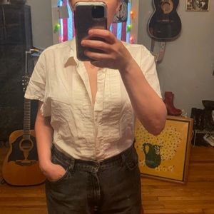 Men’s Cream Short Sleeve Button Up